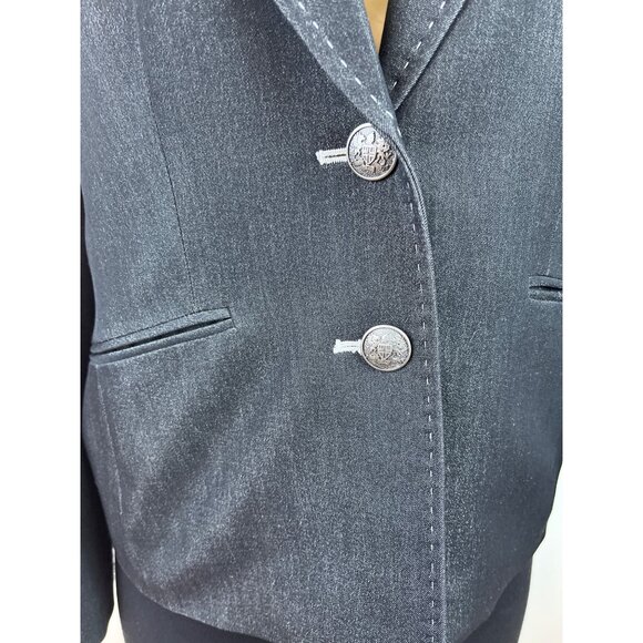 Kasper Womens Charcoal Gray Blazer Two-Button Closure Long Sleeves Sz 12 - New - Picture 6 of 10